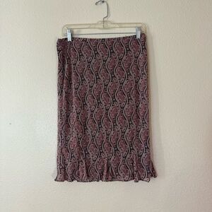 Y2K 2000s Express Brown Paisley knee length  Skirt S